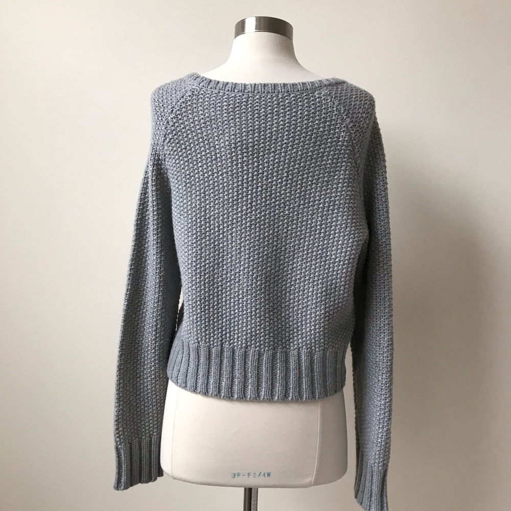 Eileen Fisher Cable Knit Crop Wool Blend Sweater - Picture 2 of 7